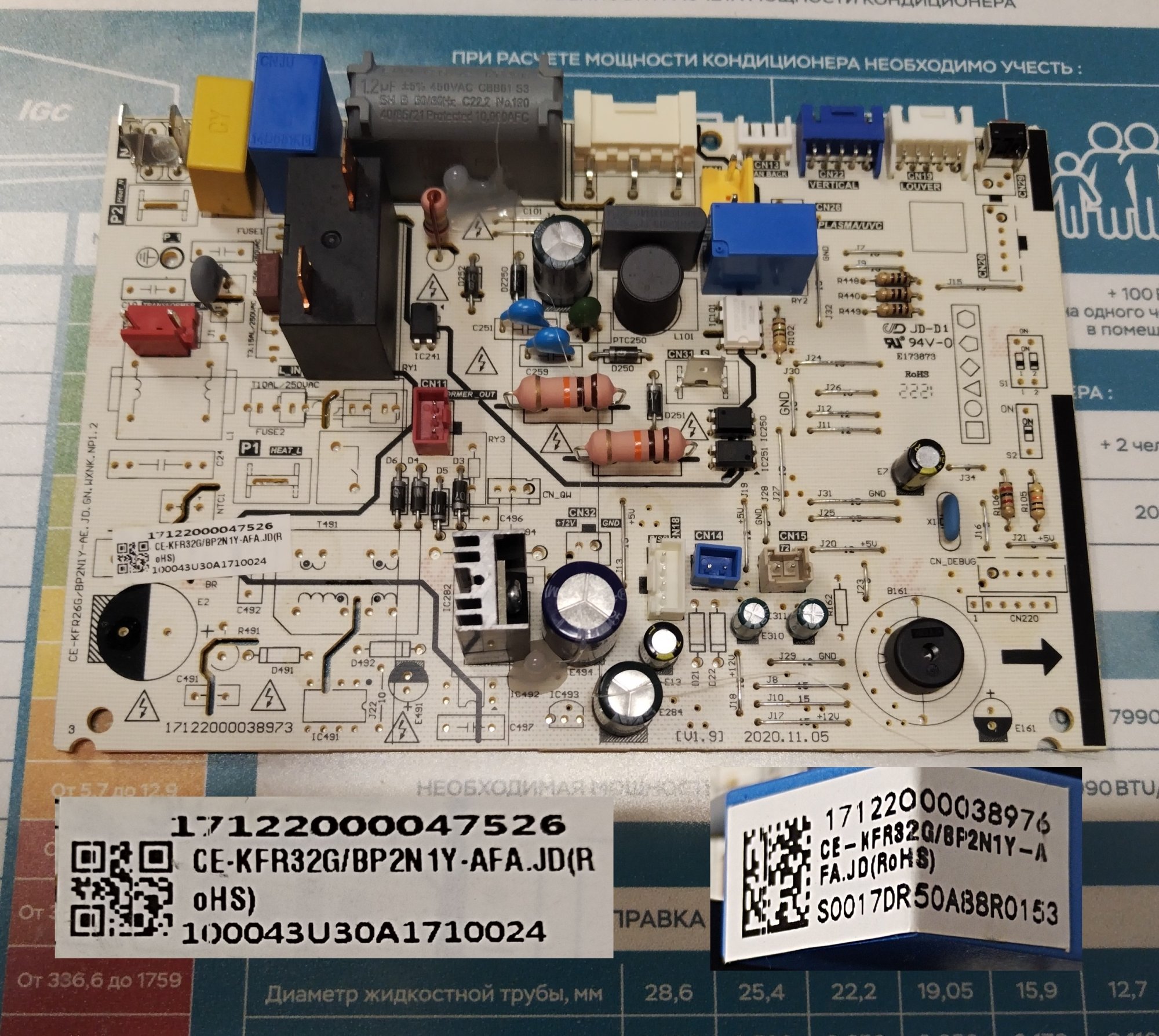 Плата управления кондиционера CE-KFR32G/BP2N1Y-AFA.JD / 17122000047526/17122000038976